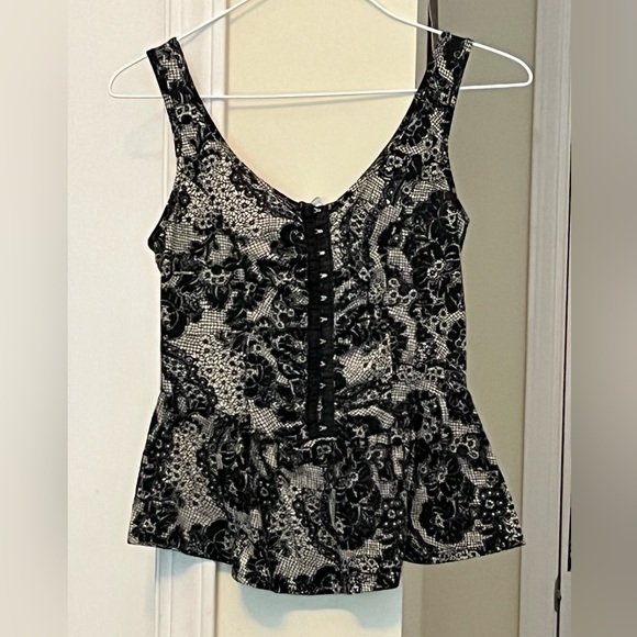 Kirra Tops - Kirra Black Lace Peplum Blouse